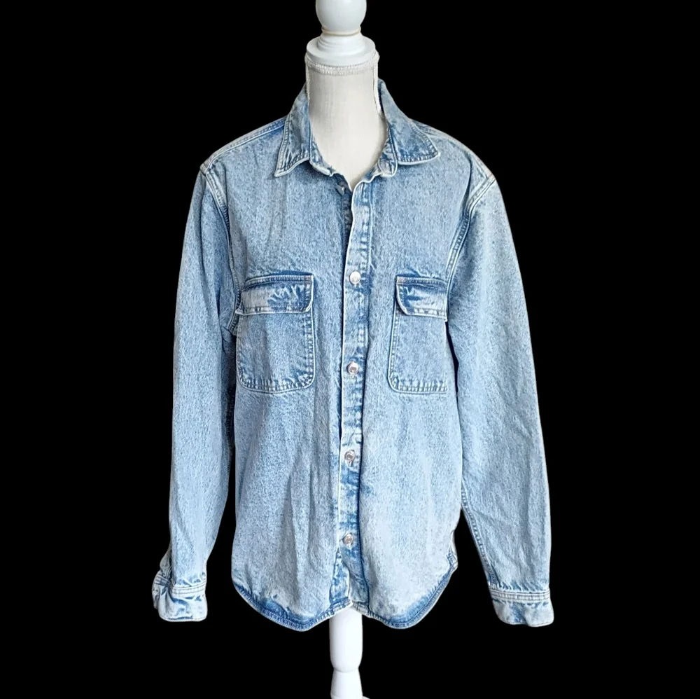 Zara Relaxed Fit Button Up Jean Jacket | Size L - Picture 3 of 6